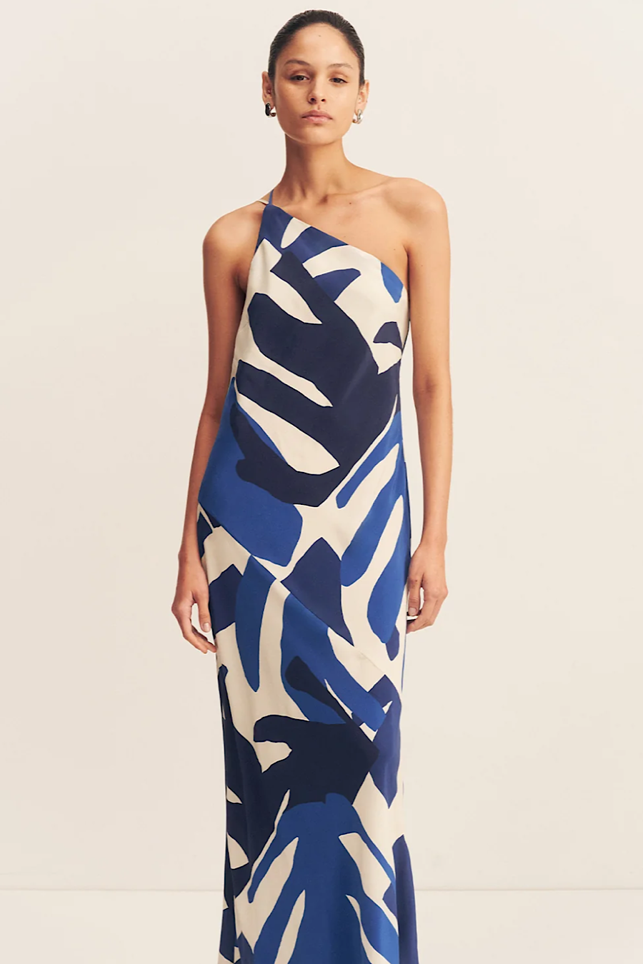 Shona Joy-Edward Silk One Shoulder Cowl Maxi